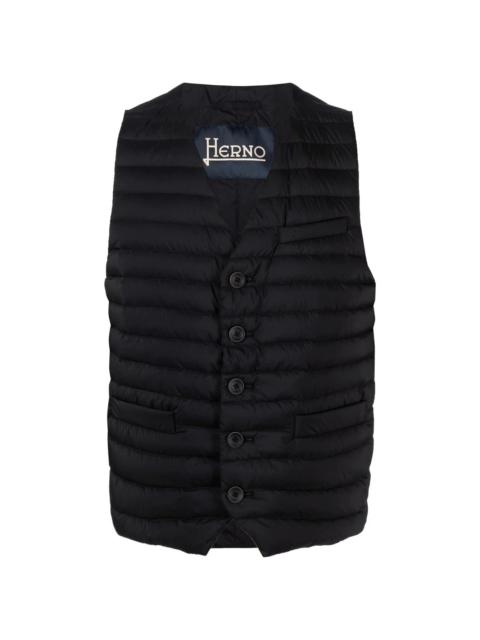 button-down padded gilet