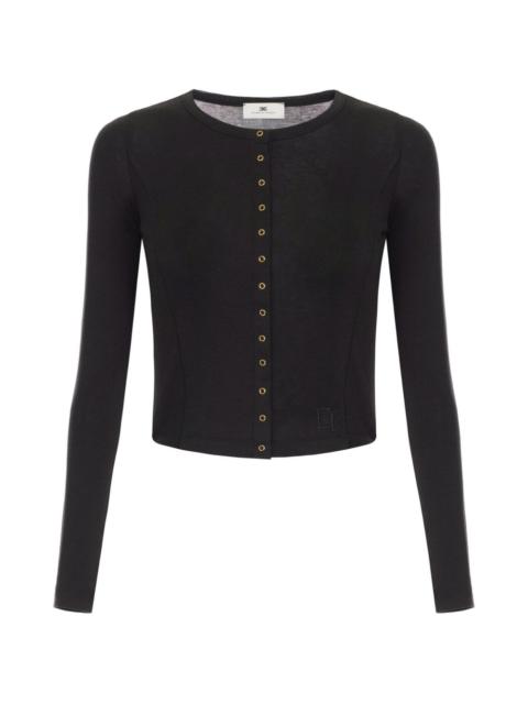 ELISABETTA FRANCHI embroidered logo cardigan