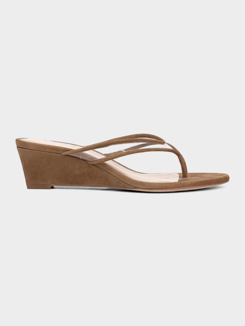 VERONICA BEARD Clea Jelly Suede Wedge Sandals