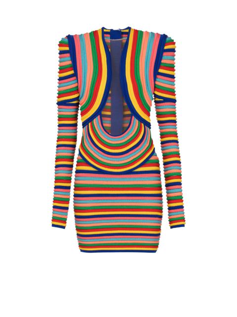Balmain Short dress in multicoloured rolled knit
