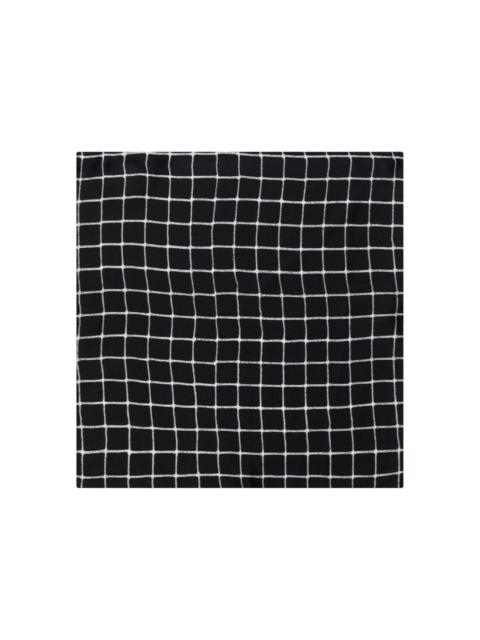 windowpane-pattern silk pocket square