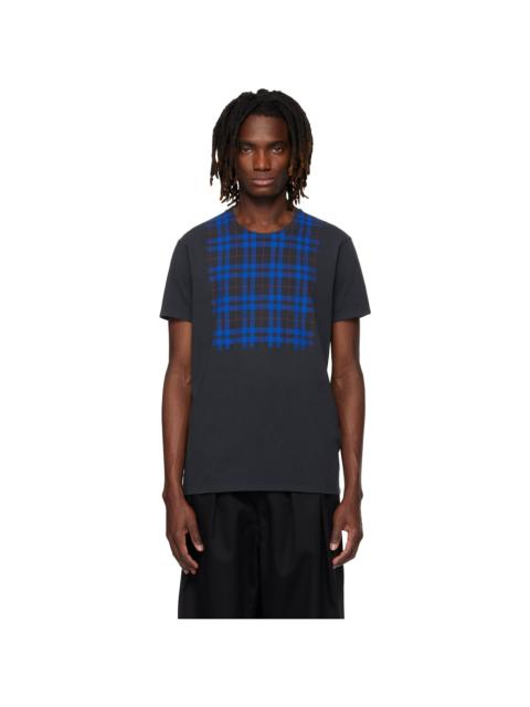 Maison Margiela Gray Cotton Check Panel T-shirt