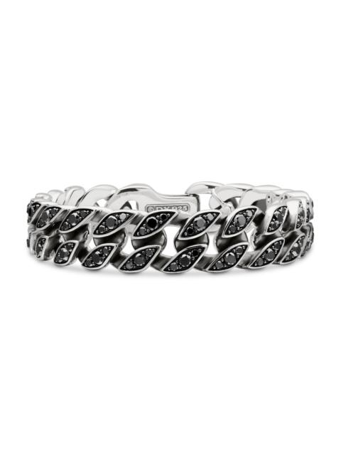 DAVID YURMAN Men's Curb Chain Bracelet in Sterling Silver - Black Diamond