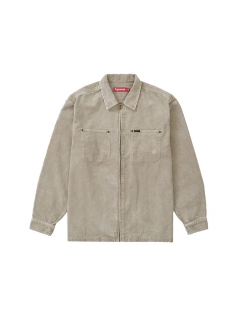 Supreme Supreme Washed Corduroy Zip Up Shirt Tan