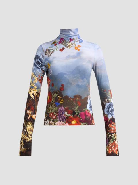 Alice + Olivia Women's Delaina Printed Turtleneck Top - Alpine Dawn