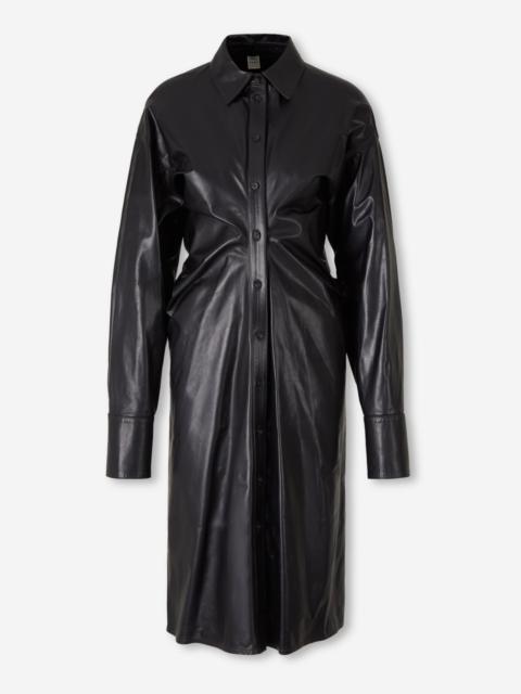 TOTEME LEATHER SHIRT DRESS