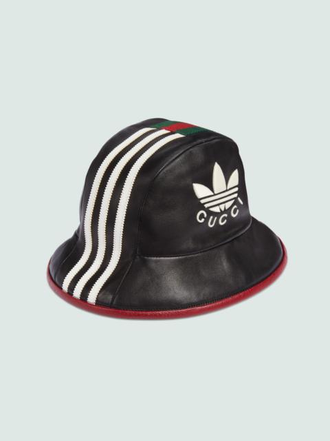 GUCCI adidas x Gucci leather fedora hat