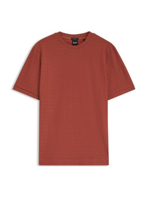 BOSS GEOMETRIC-JACQUARD T-SHIRT IN COTTON