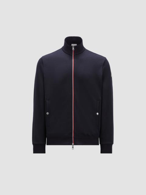 Moncler Tricolor-Trimmed Cotton Zip-Up Sweatshirt