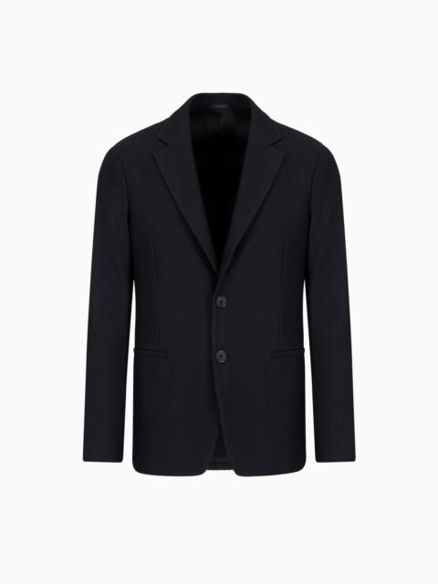 GIORGIO ARMANI SINGLE-BREASTED JACKET IN TECHNICAL WAFFLE FABRIC