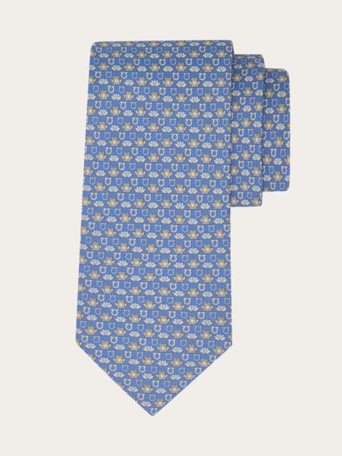 FERRAGAMO Frog print silk tie