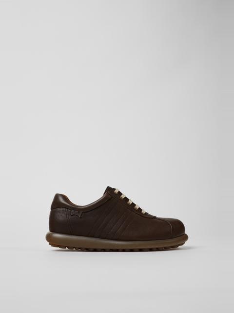 CAMPER Pelotas Brown Leather Shoes for Women.