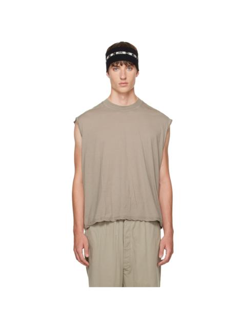 Rick Owens DRKSHDW Beige Tower Cropped Tarp T-shirt