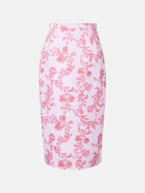 EMILIA WICKSTEAD Lorelei floral taffeta faille pencil skirt