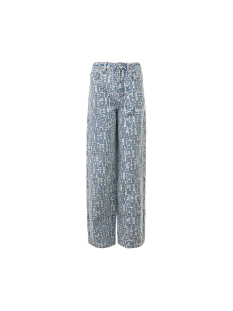 self-portrait Blue Textured Denim Jeans