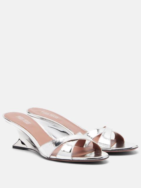PARIS TEXAS Nina 50 metallic leather wedges