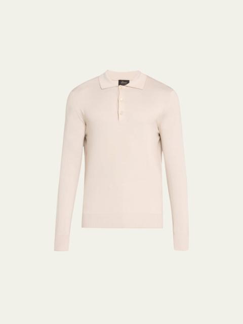 Brioni Men's Wool-Silk Polo Shirt