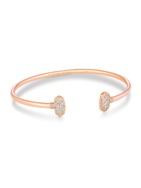 KENDRA SCOTT Grayson Rose Gold Cuff Bracelet in White Crystal