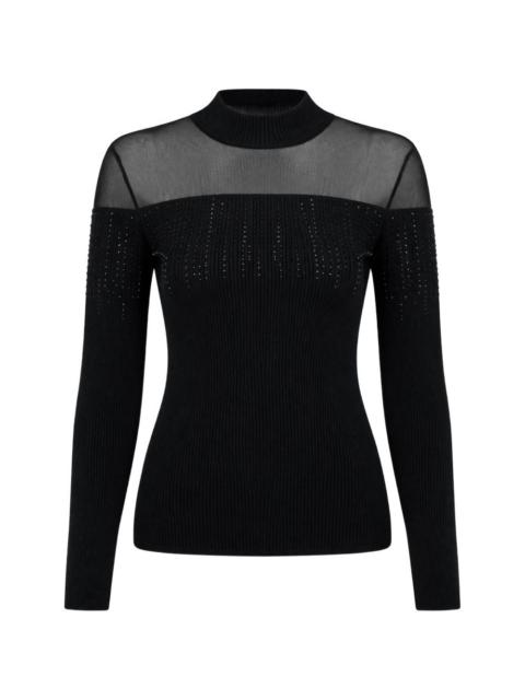 GUESS USA Eco Jeena strass-embellished panelled sweater