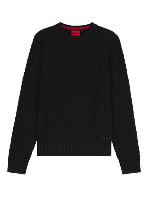 HUGO textured crew-neck sweater