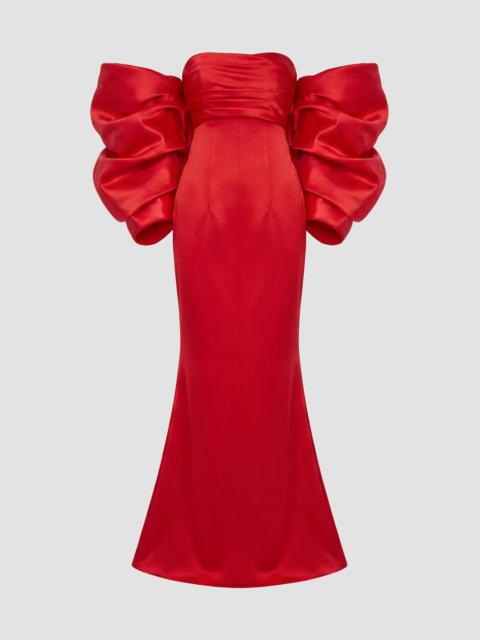 MAC DUGGAL Women's Oversized Bow Satin Gown - Ruby