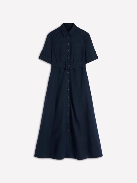 BODEN Ora Linen Blend Shirt Dress-Navy