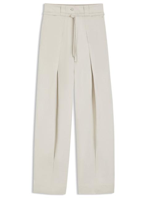 BOSS RELAXED-FIT TROUSERS IN COTTON AND LINEN