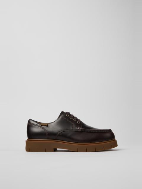 CAMPER Alaro Brown Leather Shoes for Men.