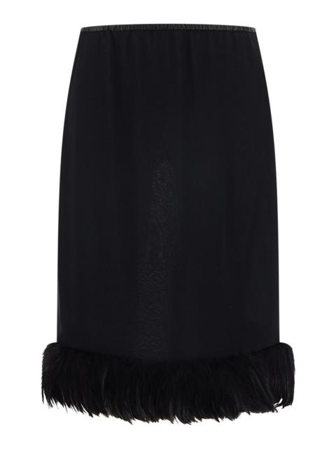 SAINT LAURENT Long Skirt With Feathers