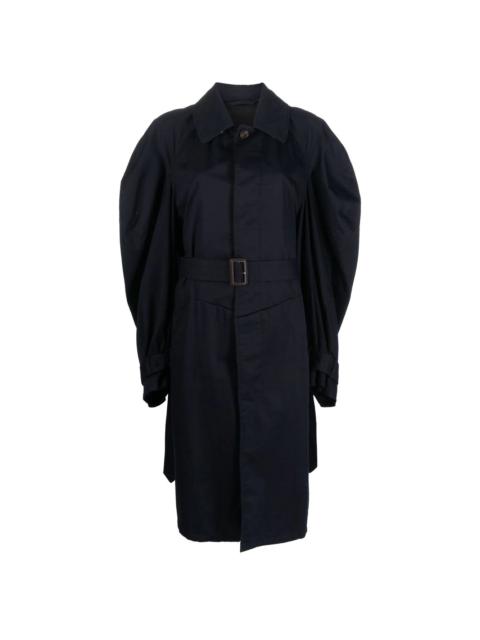 BALENCIAGA Twisted puff-sleeves cotton trench coat