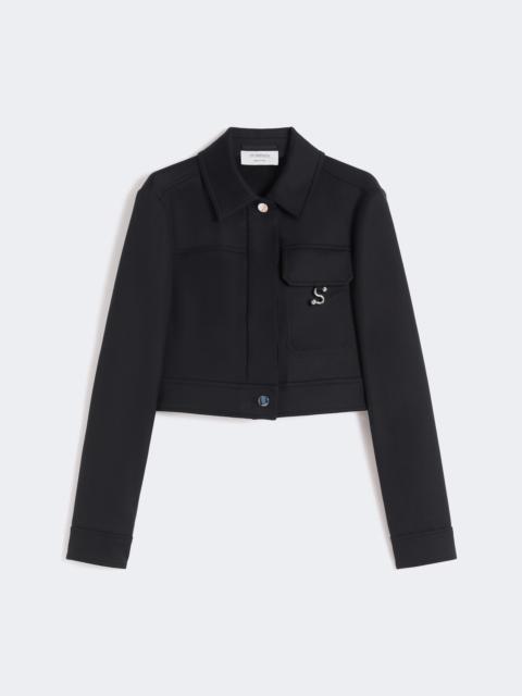 Sportmax SARTA Short washed gabardine jacket - BLACK