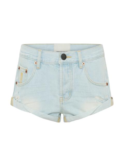 ONE TEASPOON Bandits Low Waist Star Stitched Denim Shorts - Bel Air Blue