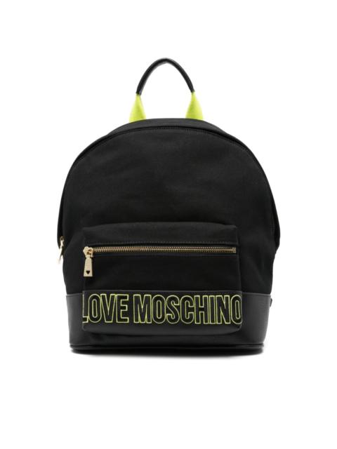 logo-embroidered backpack