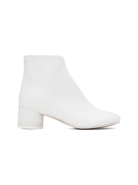 MM6 Maison Margiela White Anatomic Ankle Boots