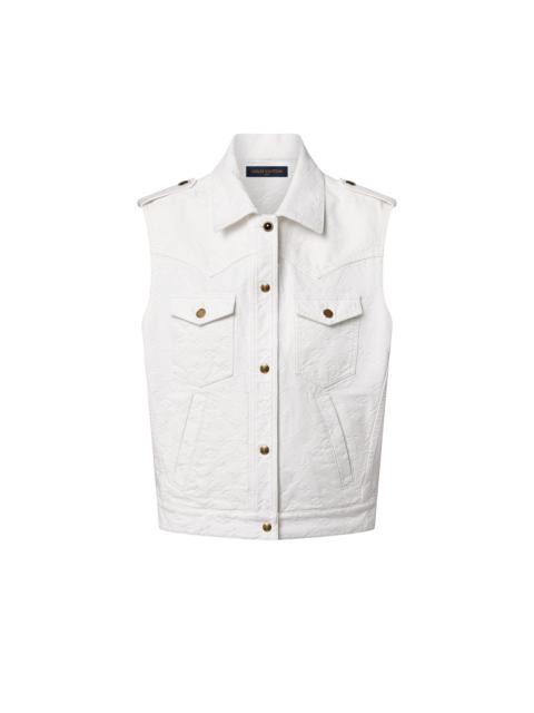Louis Vuitton Sleeveless Monogram Jacquard Hooded Jacket Size 36