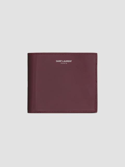 SAINT LAURENT Men's East-West Wallet in Patent Leather - Bordeaux