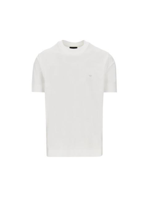 EMPORIO ARMANI LYOCELL AND COTTON BLEND T-SHIRT WITH LOGO