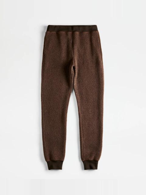 Tod's CASHMERE BLEND TROUSERS - BROWN