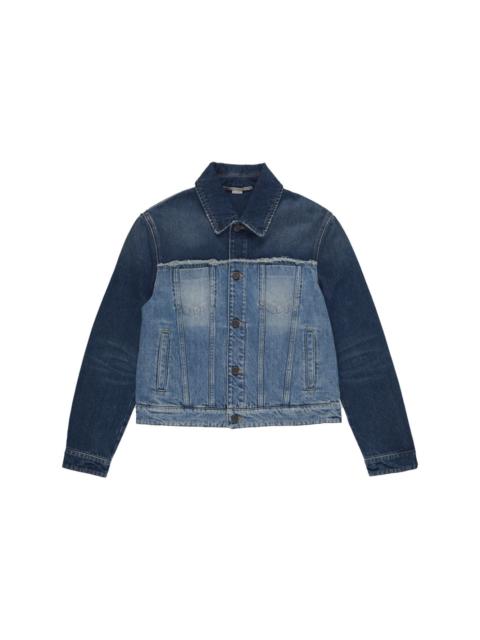 button-down panelled denim jacket