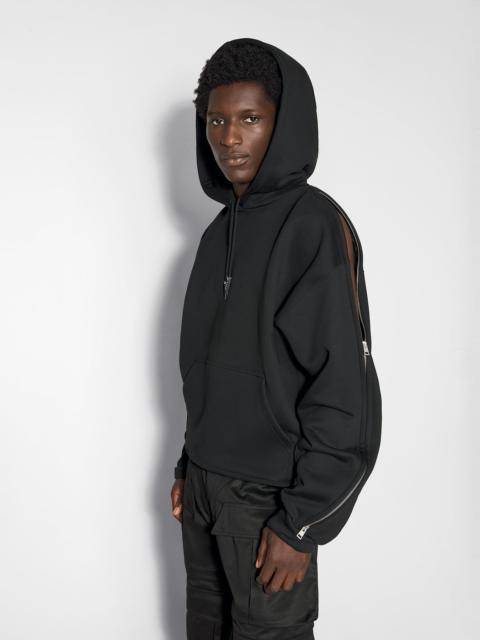 MUGLER black zipped sleeves hoodie