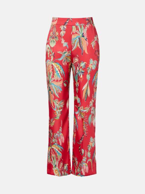 Etro Printed twill straight pants