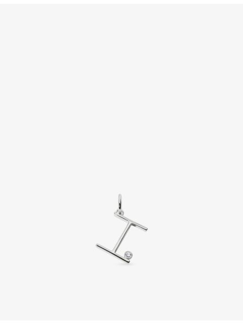 MONICA VINADER Initial I Solitaire Lab-Grown Diamond and Sterling Silver Pendant Charm