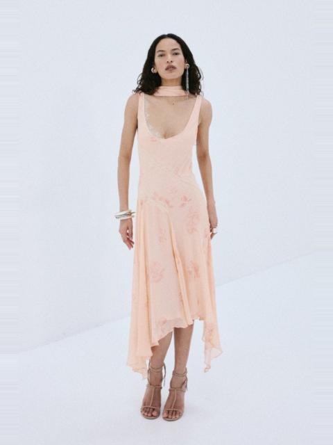 De La Vali AURORA MIDI DRESS IN ROSA PALO PINK VISCOSE GEORGETTE