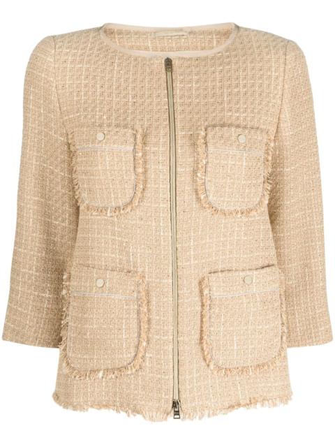 Herno zip-up tweed jacket