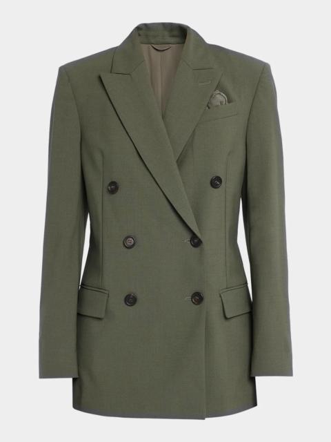 Brunello Cucinelli Tropical Luxury Wool Double-Breasted Jacket