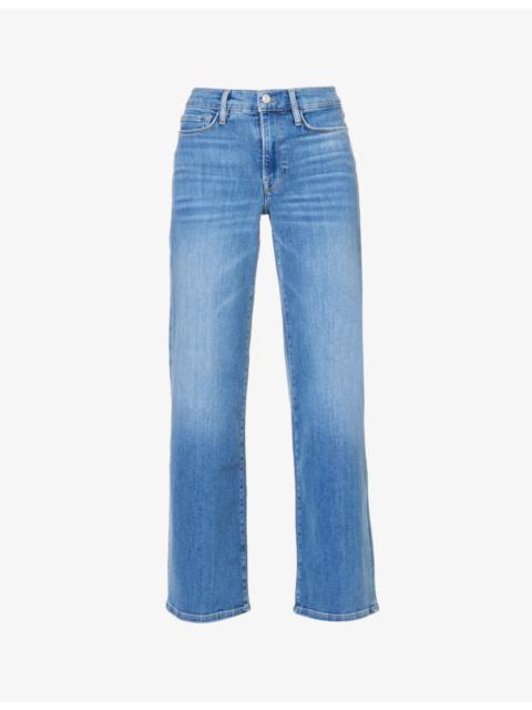 FRAME Le Palazzo wide-leg slim-fit stretch-denim jeans