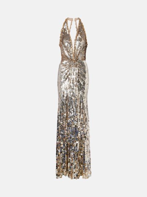 JENNY PACKHAM Mars gathered sequined gown