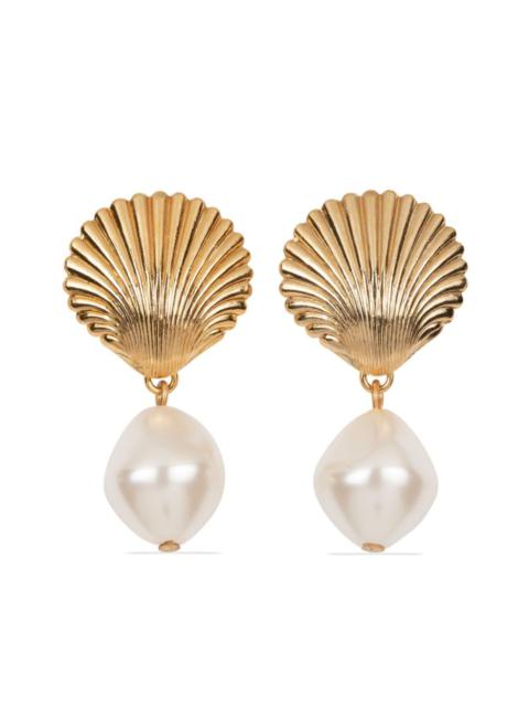 Alana shell baroque-pearl earrings