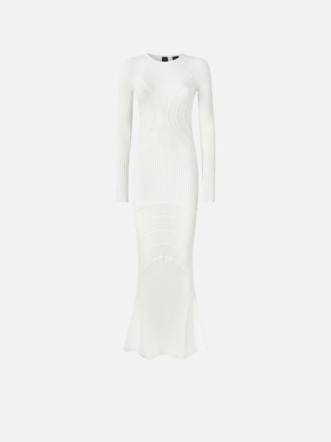 PINKO SLIM-FITTING RIBBED KNIT LONG DRESS