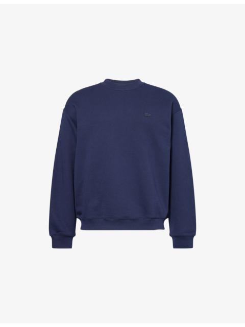 LACOSTE Logo-Patch Crewneck Cotton Sweatshirt